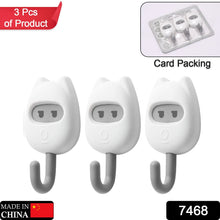 7468 Wall Hooks Home Decoration Hooks For All Types Wall Use Hook With Adhesive Sticker 