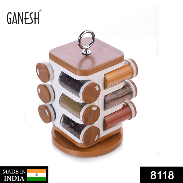 8118 Ganesh 12-Jar Revolving Spice Rack Masala Box 