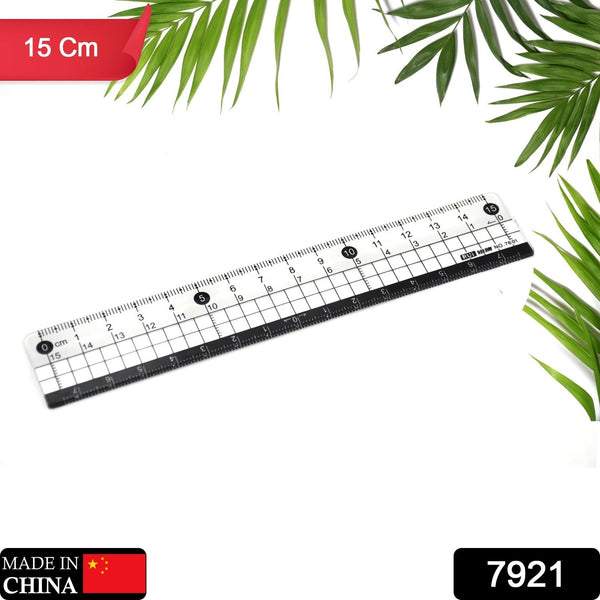 7921 TRANSPARENT RULER, PLASTIC RULERS, FOR SCHOOL CLASSROOM, HOME, OR OFFICE (15 Cm)